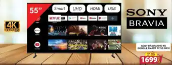 Grand Hyper Market SONY BRAVIA UHD 4K GOOGLE SMART TV 55 INCH offer