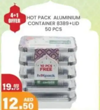Al Madina HOT PACK ALUMINIUM CONTAINER 8389+LID 50 PCS offer
