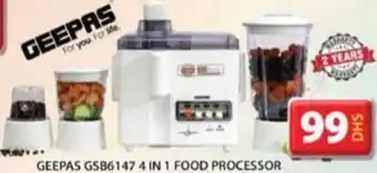 Grand Hyper Market Geepas gsb6147 4 in 1 food processor offer