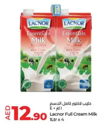 Lulu Hypermarket Lacnor Full Cream Milk 1Ltr x 4 offer