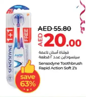 Lulu Hypermarket Sensodyne Toothbrush Rapid Action Soft 2's offer