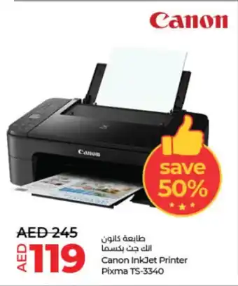 Lulu Hypermarket Canon InkJet Printer Pixma TS-3340 offer