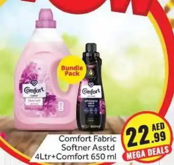 Bluemart Comfort Fabric Softner Asstd 4Ltr+Comfort 650 ml offer