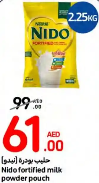Carrefour Nido fortified milk powder pouch 2.25kg offer