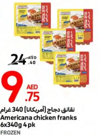 Carrefour Americana chicken franks 6x340g 4 pk offer