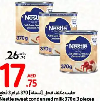 Carrefour Nestle sweet condensed milk 370g 3 pieces offer