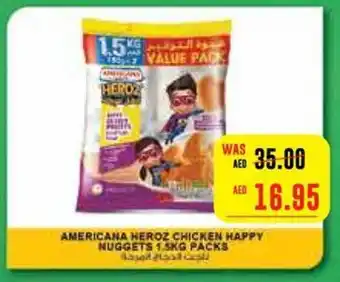 Megamart AMERICANA HEROZ CHICKEN HAPPY NUGGETS 1.5KG PACKS offer