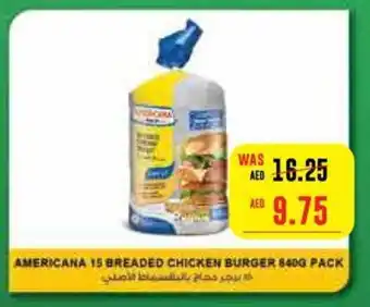 Megamart AMERICANA 15 BREADED CHICKEN BURGER 840G PACK offer