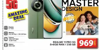 Grand Mall Sharjah REALME 11 PRO 5G 8+8GB RAM/ 256 GB offer