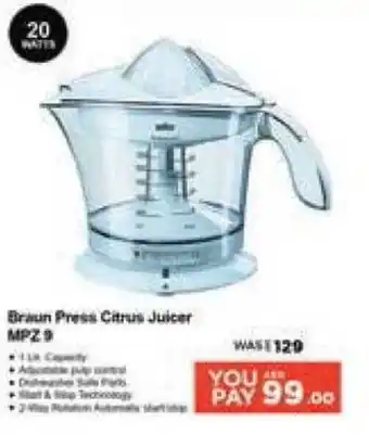 Megamart Braun Press Citrus Juicer NPZ9 offer