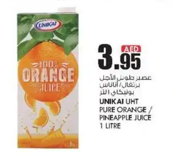 KM Trading UNIKAI UHT PURE ORANGE/ PINEAPPLE JUICE 1 LITRE offer