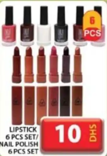 Grand Hyper Market LIPSTICK 6 PCS SET NAIL POLISH 6 PCS SET offer