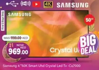 Al Madina Samsung 4 "50K Smart Uhd Crystal Led Tv -Cu7000 offer