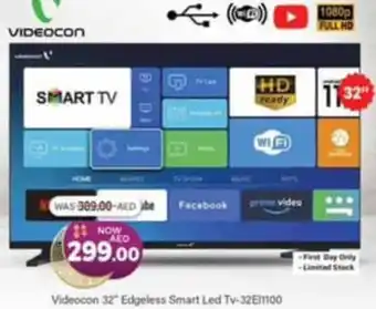 Al Madina Videocon 32" Edgeless Smart Led Tv-32E11100 offer