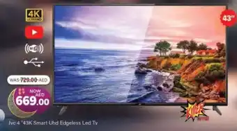 Al Madina Jvc 4 "43K Smart Uhd Edgeless Led Tv offer