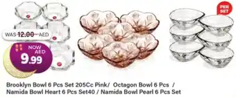Al Madina Brooklyn Bowl 6 Pcs Set 205Cc Pink/ Octagon Bowl 6 Pcs / Namida Bowl Heart 6 Pcs Set40 / Namida Bowl Pearl 6 Pcs Set offer