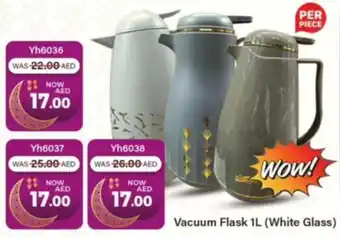 Al Madina Vacuum Flask 1L White Glass Yh6036 offer