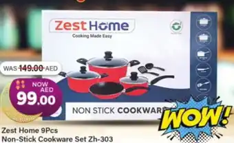 Al Madina Zest Home 9Pcs Non-Stick Cookware Set Zh-303 offer