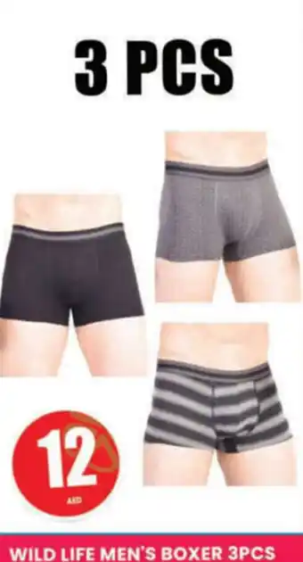 Al Madina Hypermarket WILD LIFE MEN'S BOXER 3PCS offer