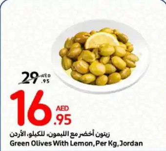 Carrefour Green Olives With Lemon Per Kg offer