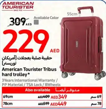 Carrefour American Tourister Tribus hard trolley 55cm offer