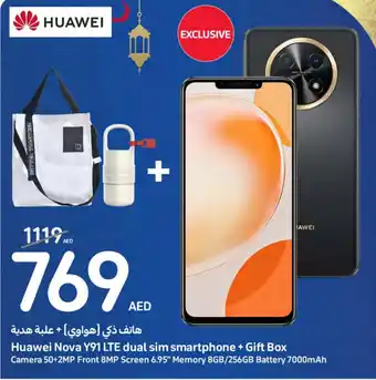 Carrefour Huawei Nova Y91 LTE dual sim smartphone + Gift Box offer