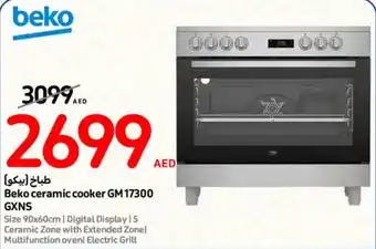 Carrefour Beko ceramic cooker GM 17300 GXNS offer