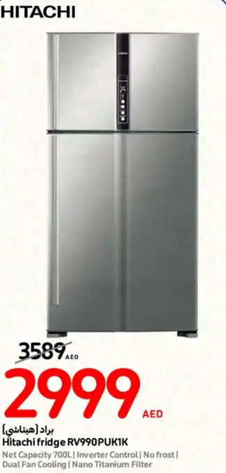 Carrefour Hitachi fridge RV990PUK1K offer