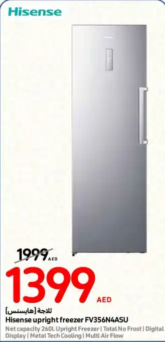 Carrefour Hisense upright freezer FV356N4ASU offer