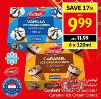 Viva Confetti Vanilla / Chocolate / Caramel Ice Cream Cones 6 x 120mL offer