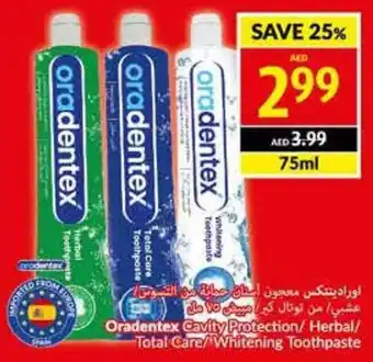 Viva Oradentex Cavity Protection/ Herbal/ Total Care/Whitening Toothpaste 75 ml offer