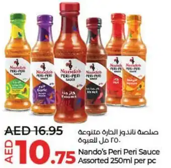 Lulu Hypermarket Nando's Peri Peri Sauce Assorted 250ml per pc offer