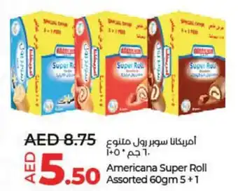 Lulu Hypermarket Americana Super Roll Assorted 60gm offer