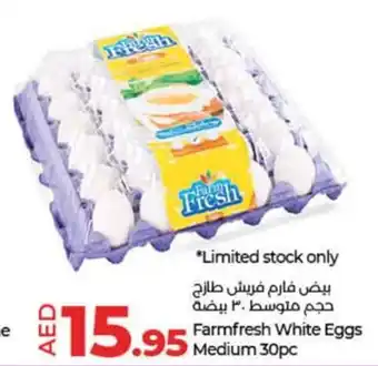Lulu Hypermarket Farmfresh White Eggs Medium 30pc offer