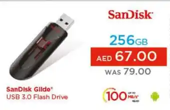 Lulu Hypermarket SanDisk Glide USB 3.0 Flash Drive 256GB offer