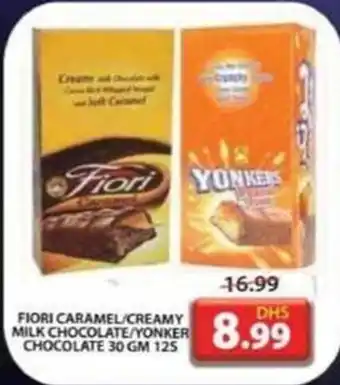 Grand Mall Sharjah FIORI CARAMEL CREAMY MILK CHOCOLATE YONKER CHOCOLATE 30 GM 125 offer