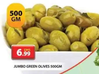 Grand Mall Sharjah JUMBO GREEN OLIVES 500GM offer