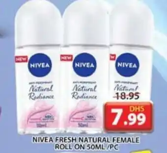 Grand Mall Sharjah NIVEA FRESH NATURAL FEMALE ROLL ON 50ML offer