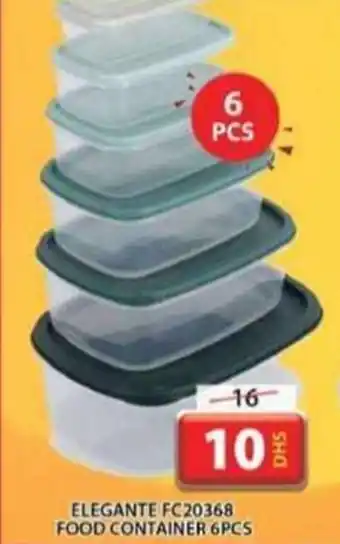 Grand Mall Sharjah ELEGANT FC20368 FOOD CONTAINER 6PCS offer