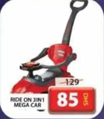 Grand Mall Sharjah ride onn 3 in 1 mega car`` offer