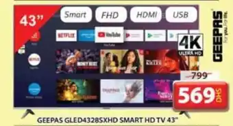 Grand Mall Sharjah GEEPAS GLED4328SXHD SMART HD TV 43" offer