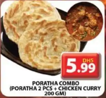 Grand Mall Sharjah PORATHA COMBO (PORATHA 2 PCS + CHICKEN CURRY 200 GM) offer