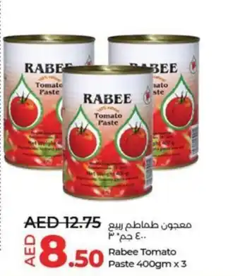 Lulu Hypermarket Rabee Tomato Paste 400gm x3 offer