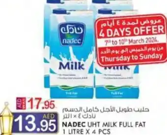 KM Trading NADEC UHT MILK FULL FAT 1 LITRE X 4 PCS offer