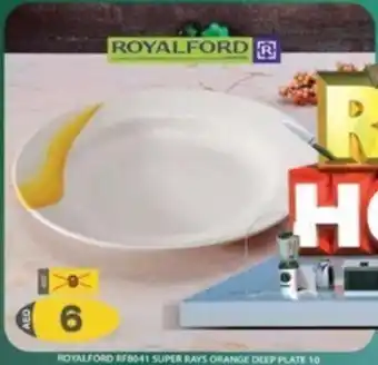 Grand Hyper Market ROYALFORD RF8041 SUPER RAYS ORANGE DEEP PLATE 10 offer
