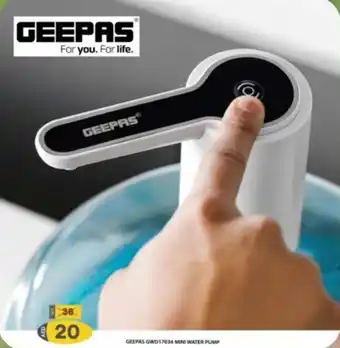 Grand Hyper Market GEEPAS GWD17034 MINI WATER PUMP offer