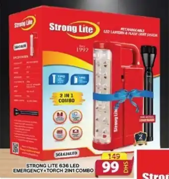 Grand Hyper Market STRONG LITE 636 LED EMERGENCY+TORCH 2IN1 COMBO offer