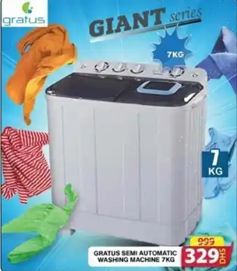 Grand Hyper Market GRATUS SEMI AUTOMATIC WASHING MACHINE 7KG offer