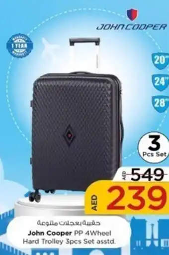 Nesto John Cooper PP 4Wheel Hard Trolley 3pcs Set asstd. offer