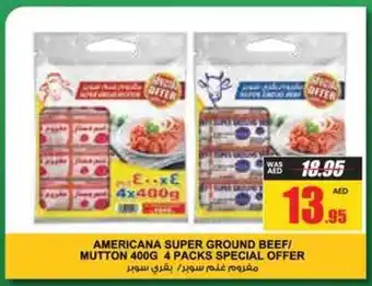 Armed forces cooperative society AMERICANA SUPER GROUND BEEF/ MUTTON 400G 4 PACKS SPECIAL OFFER offer